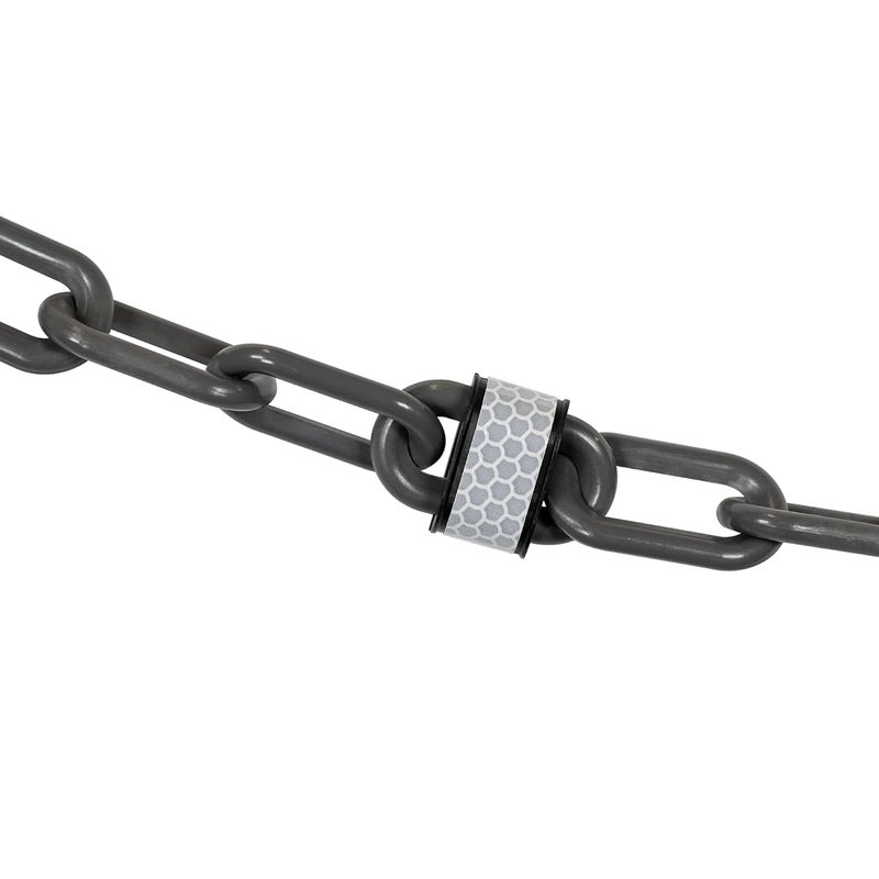 Reflective Plastic Barrier Chain, Slate Gray, 2-Inch Link Diameter, 100-Foot Length (52056-100)